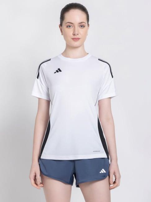 adidas white printed sports t-shirt