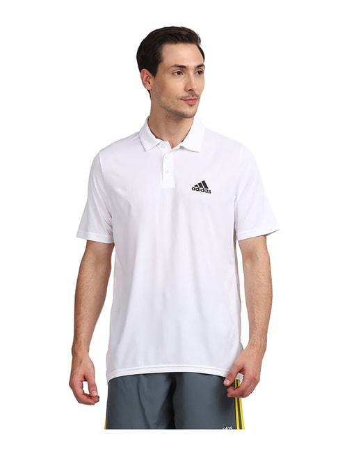adidas white regular fit polo t-shirt