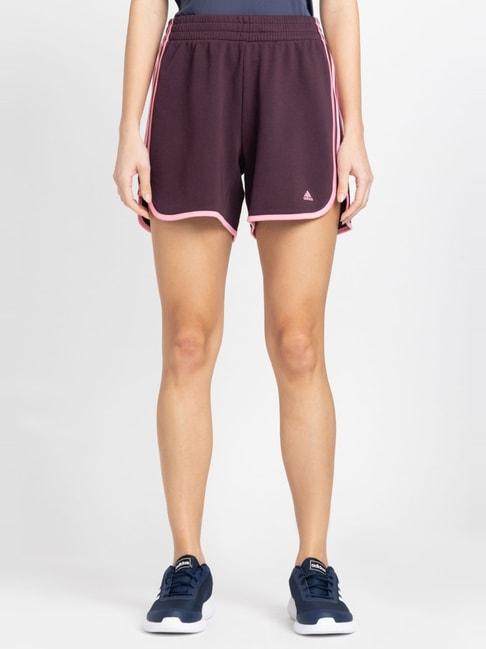 adidas-wine-cotton-logo-print-sports-shorts