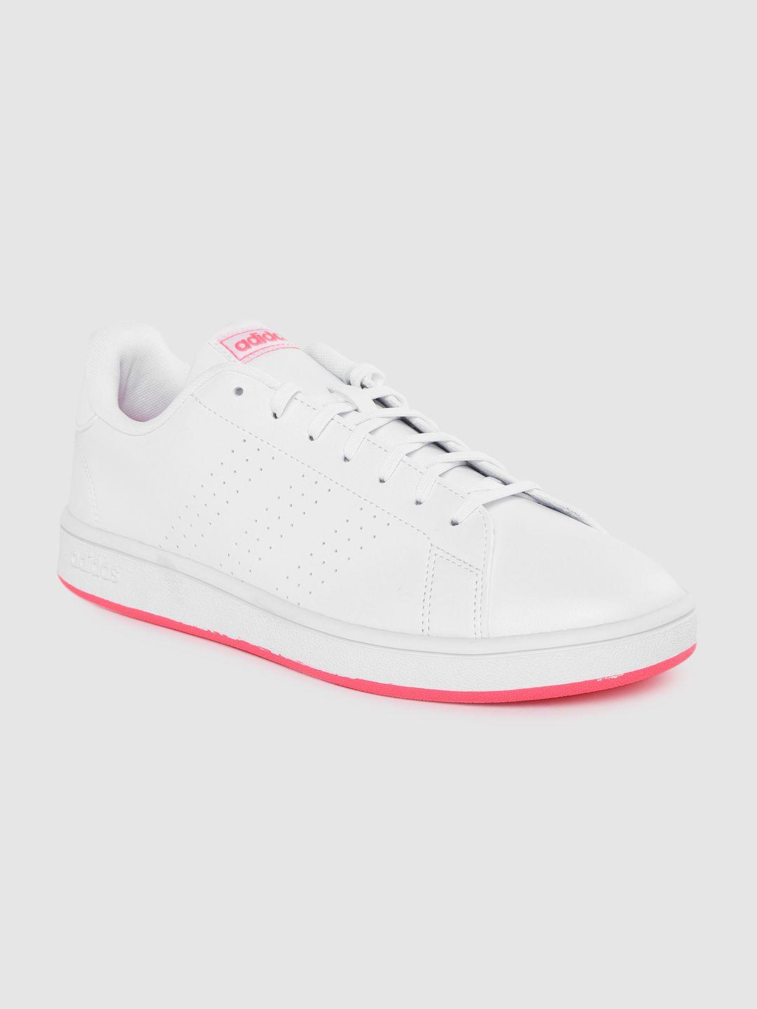 adidas women white solid advantage base sneakers