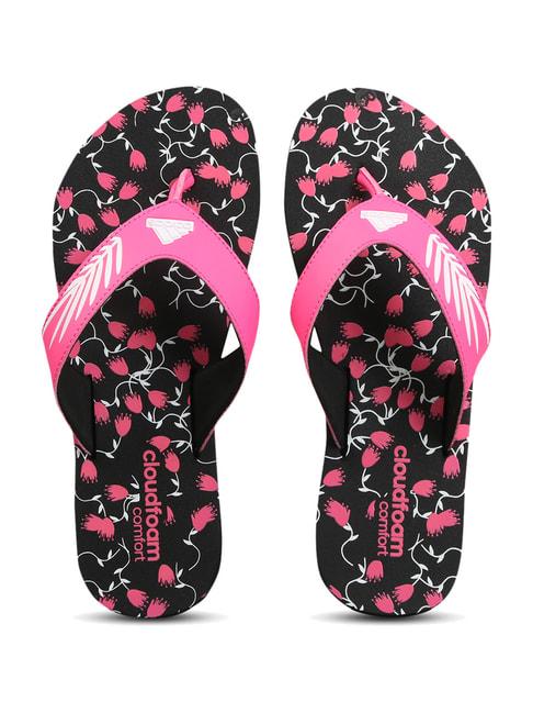 adidas women's cloudfoam pink flip flops