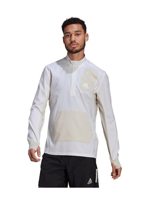 adidas 1/2 zip p.b m white & alumin regular fit jacket