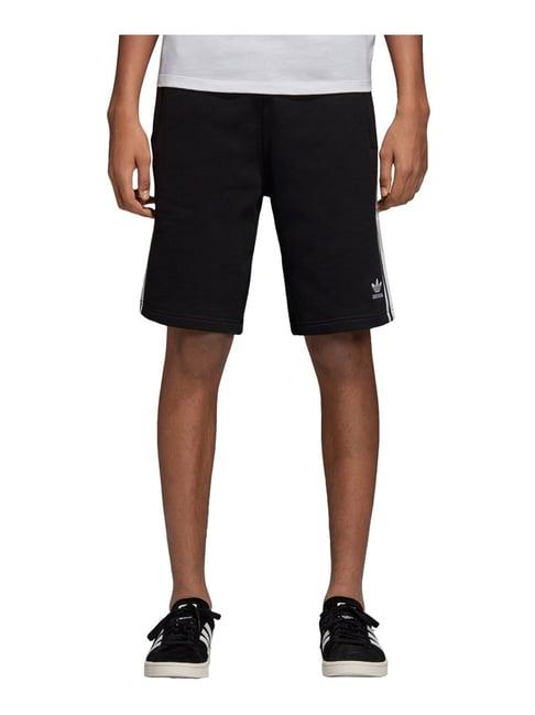 adidas 3-stripe short originals black cotton regular fit sports shorts