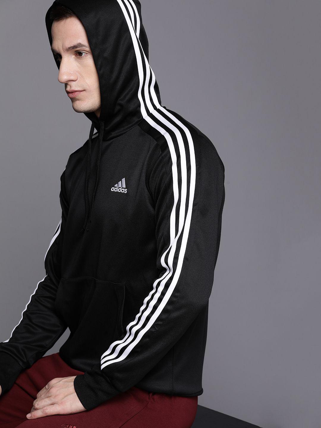 adidas 3-striped hooded sweatshirt