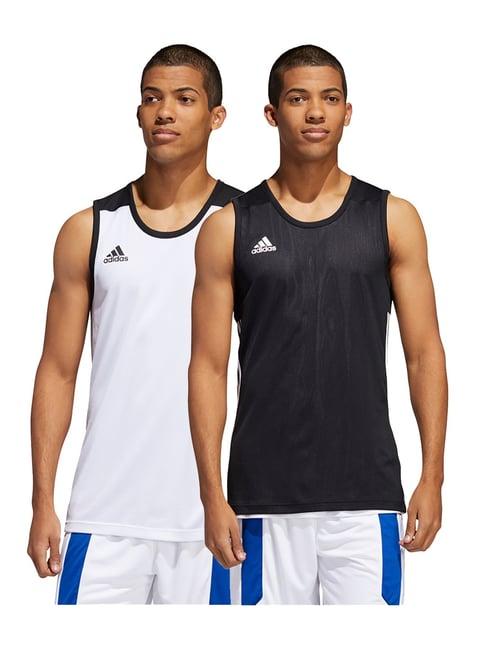 adidas 3g spee rev jrs black regular fit basketball reversible t-shirt