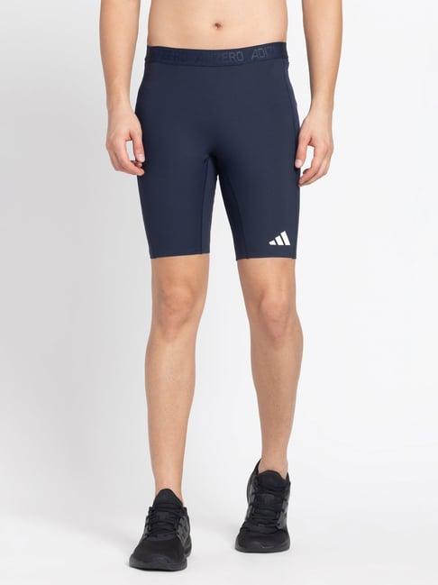 adidas adizero dark blue fitted printed sports tights