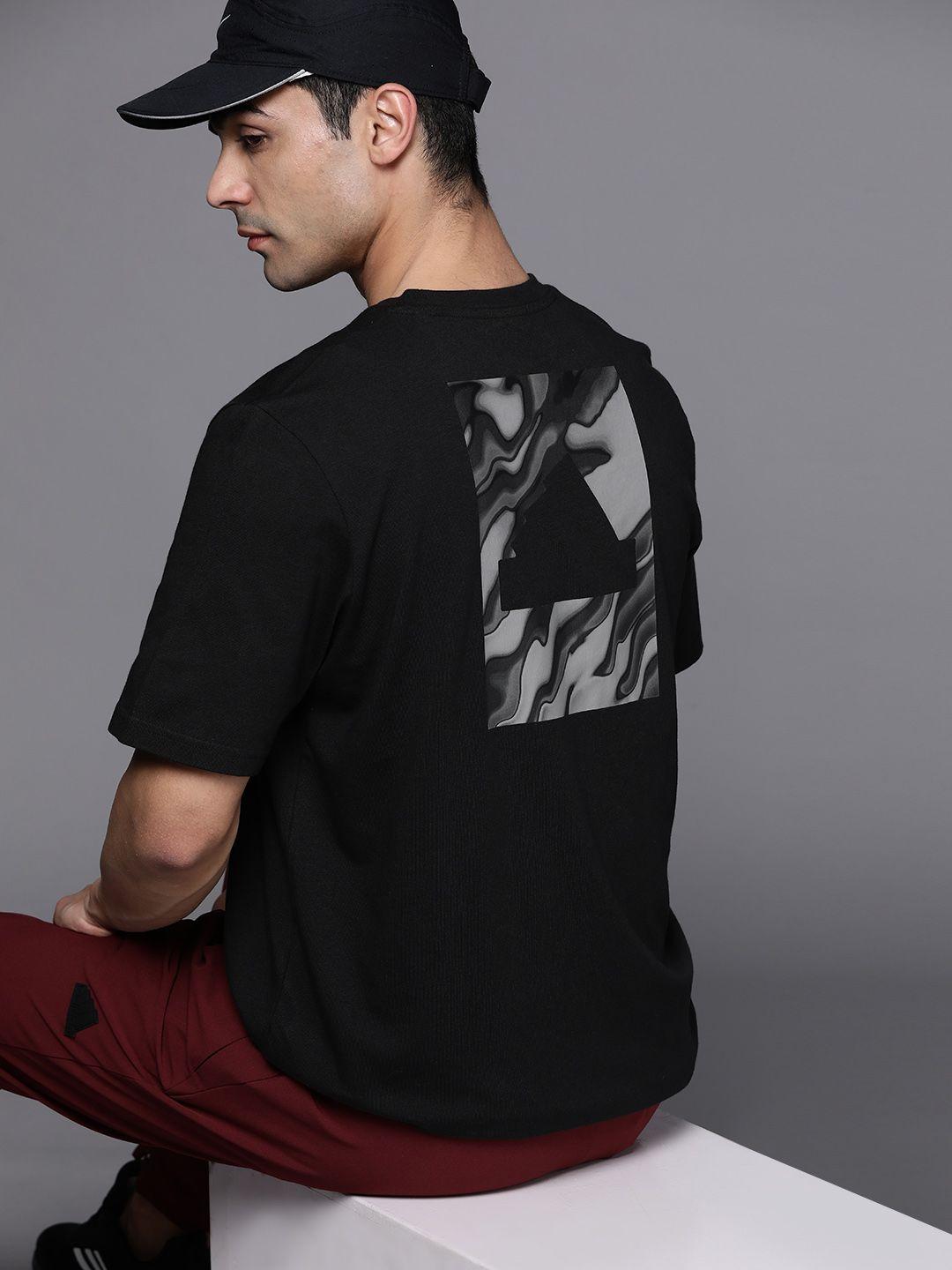 adidas back brand logo printed pure cotton t-shirt