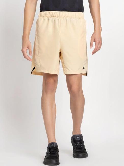 adidas beige regular fit sports shorts