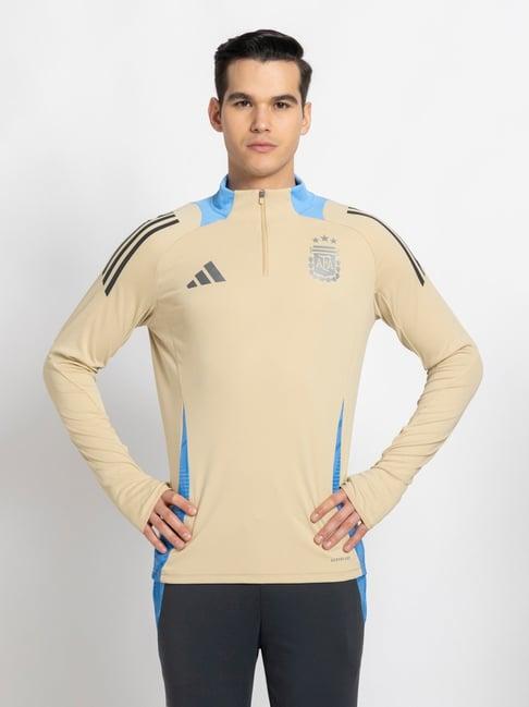 adidas beige slim fit printed sports jacket