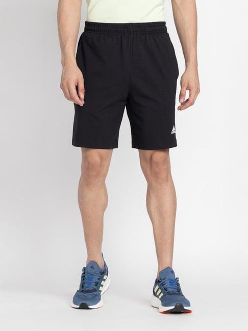 adidas black cotton regular fit sports shorts