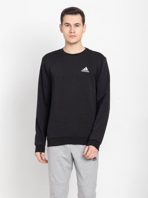 adidas black cotton regular fit sweatshirt