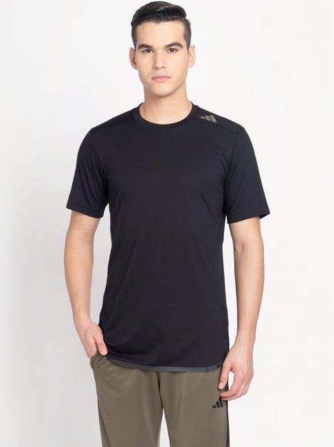 adidas black cotton regular fit t-shirt