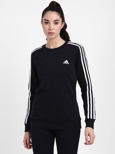 adidas black cotton striped sports jacket