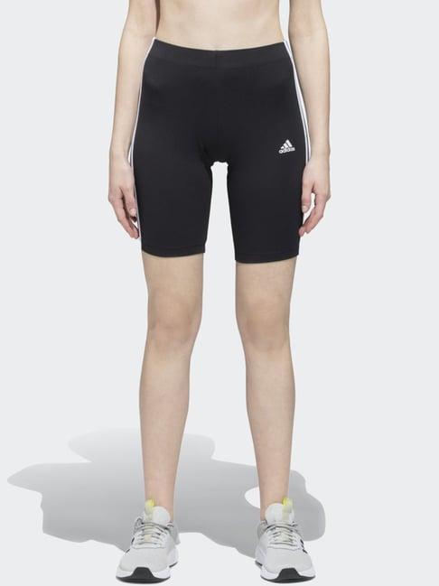 adidas black cotton striped sports shorts