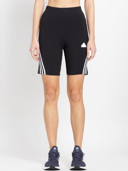 adidas black cotton striped training shorts