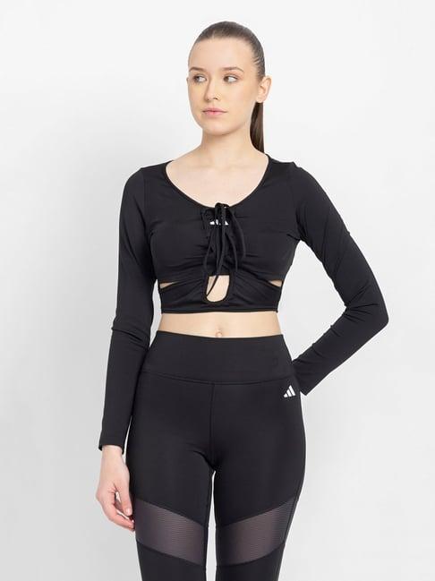 adidas black crop top