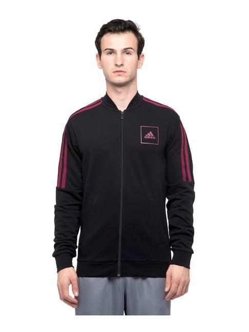 adidas black full sleeves cotton jacket