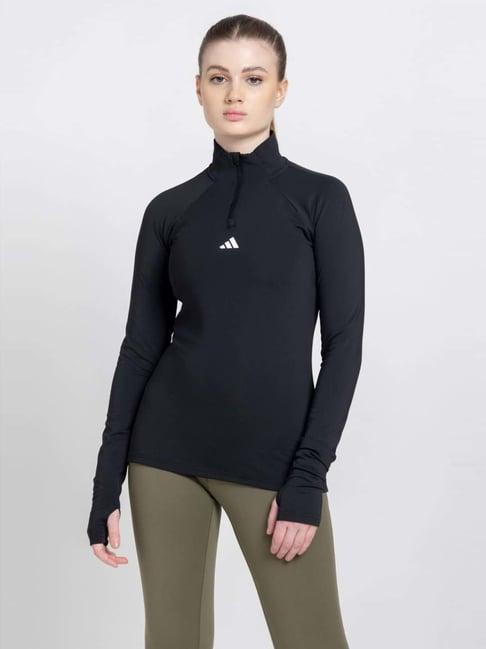 adidas black full sleeves training t-shirt