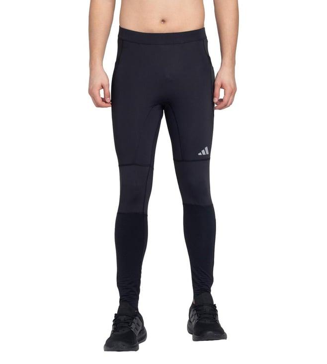 adidas black logo fitted tights