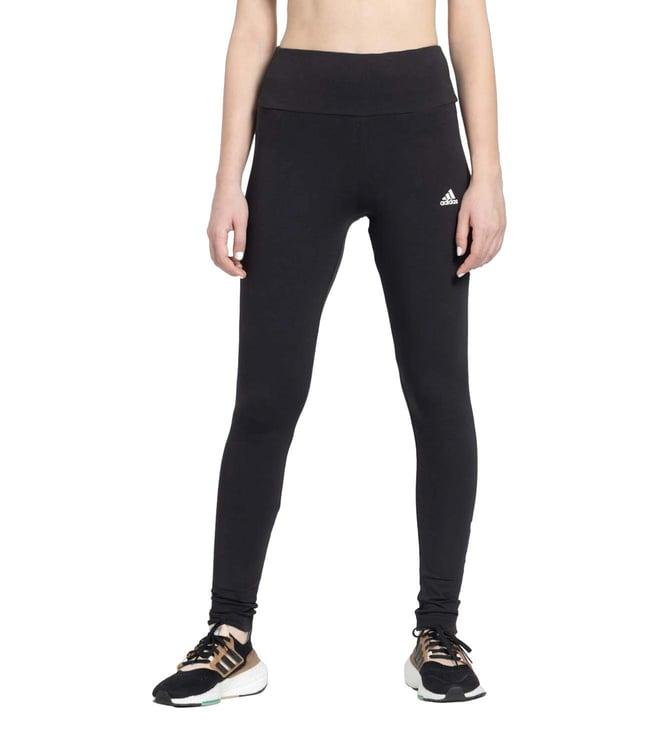 adidas black logo fitted tights