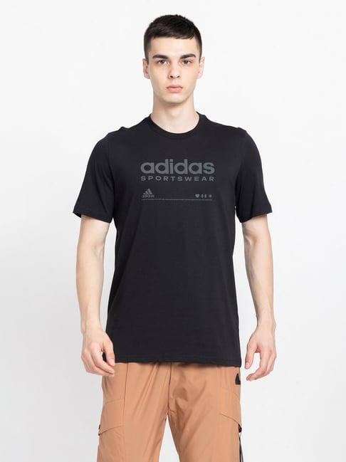 adidas black loose fit cotton crew t-shirt