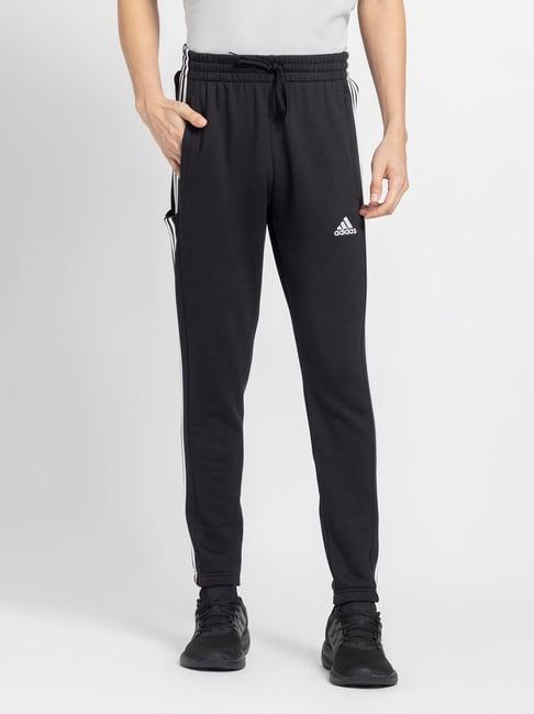 adidas black loose fit sports trackpants