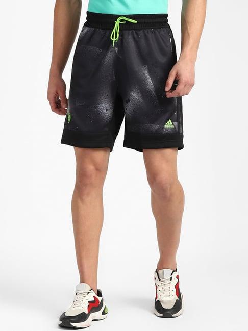 adidas black printed shorts