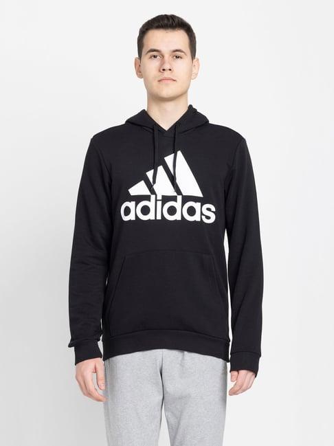 adidas black regular fit m bl ft hooded sweatshirt