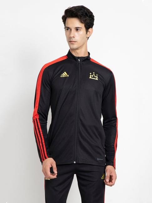 adidas black regular fit mock collar salah tk jacket