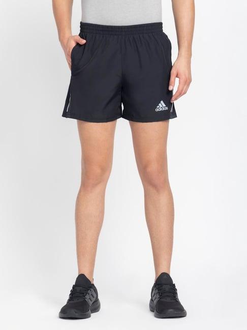 adidas black regular fit printed shorts