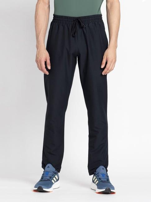 adidas black regular fit printed sports trackpants