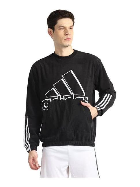 adidas black round neck sweatshirt