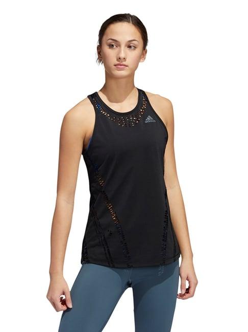 adidas black running tank top