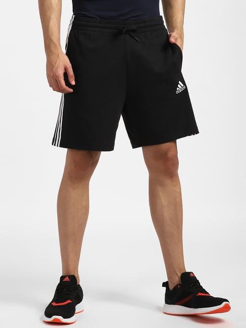 adidas black striped shorts