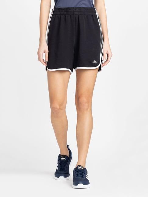 adidas black striped sports shorts