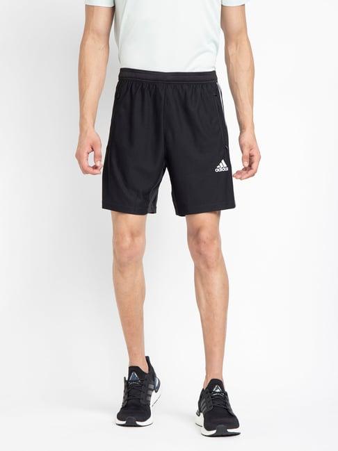 adidas black striped sports shorts