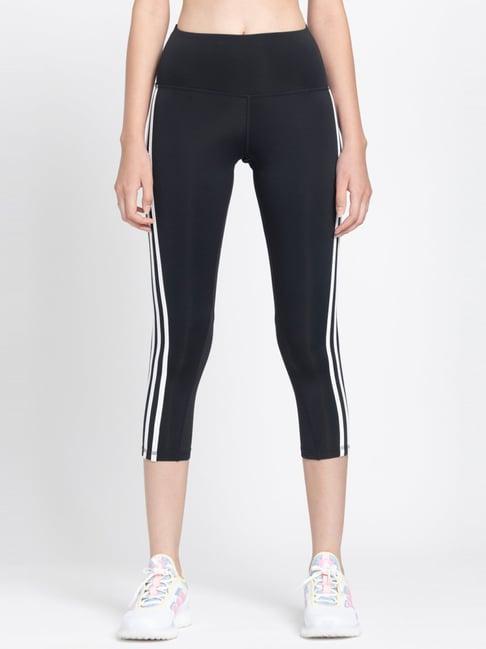 adidas black striped tights