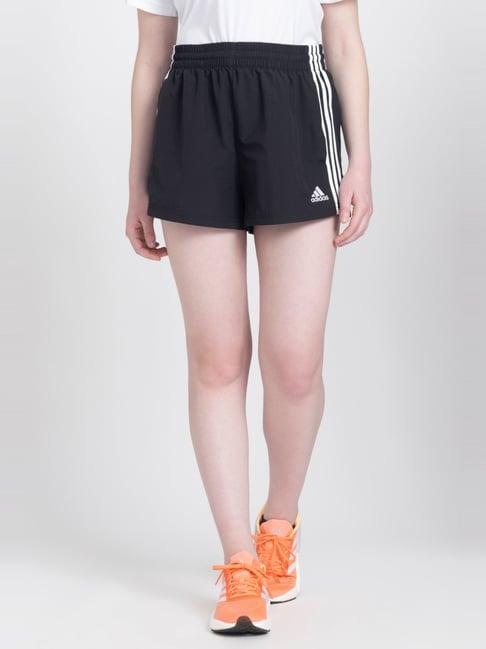 adidas black striped training shorts