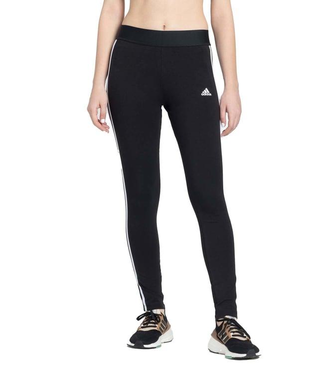 adidas black stripes fitted tights