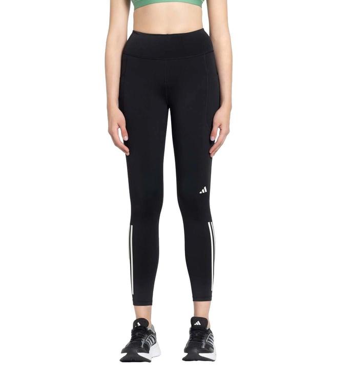 adidas black stripes fitted tights
