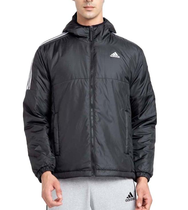 adidas black stripes regular fit casual jacket