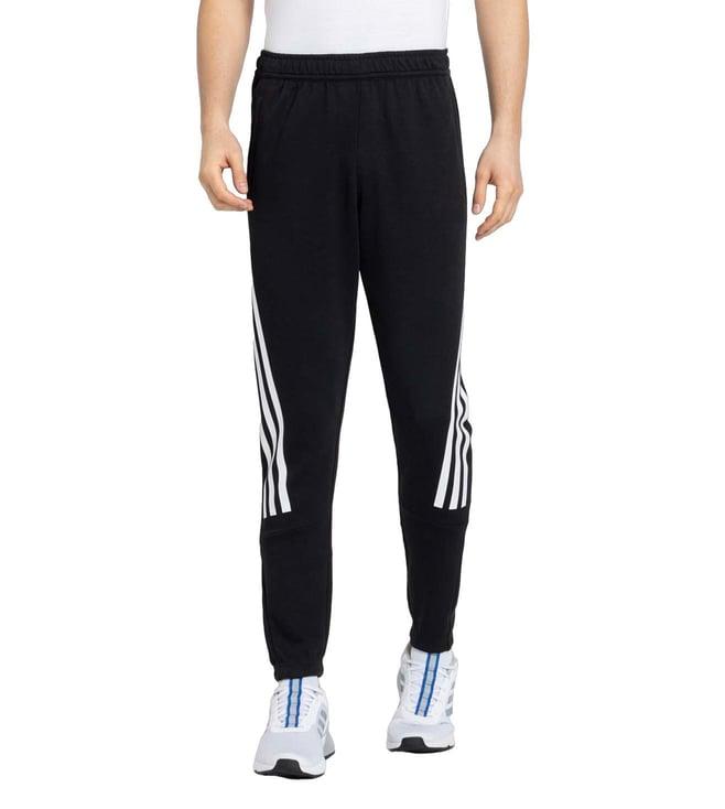 adidas black stripes regular fit joggers