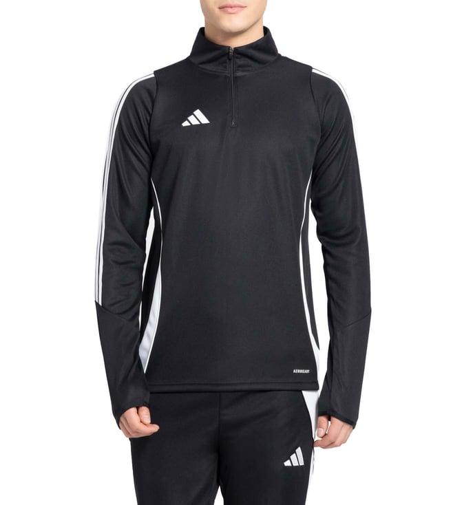 adidas black stripes tiro24 slim fit sweatshirt