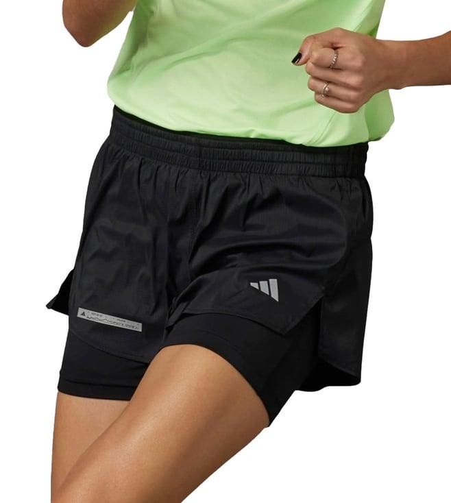 adidas black ultimate 2 in 1 mid rise running shorts