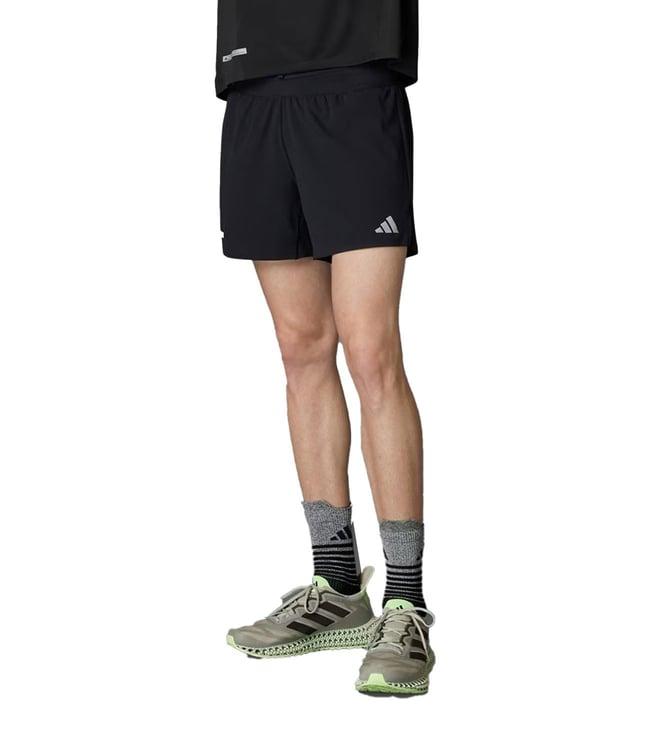 adidas black ultimate pocket regular fit mid rise running shorts