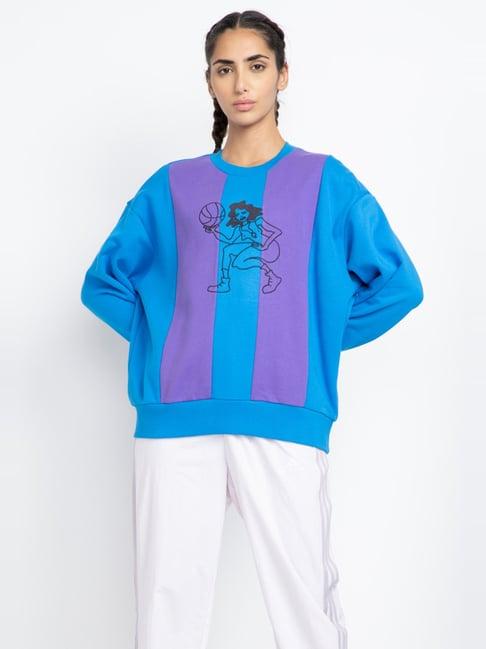 adidas blue & purple color-block sweatshirt