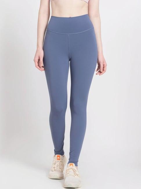 adidas blue fitted sports tights