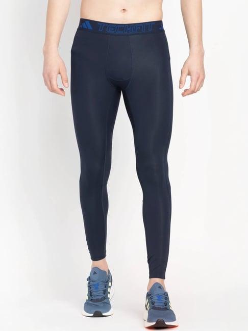 adidas blue fitted sports tights