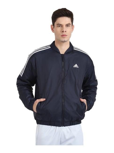 adidas blue full sleeves mandarin collar jacket