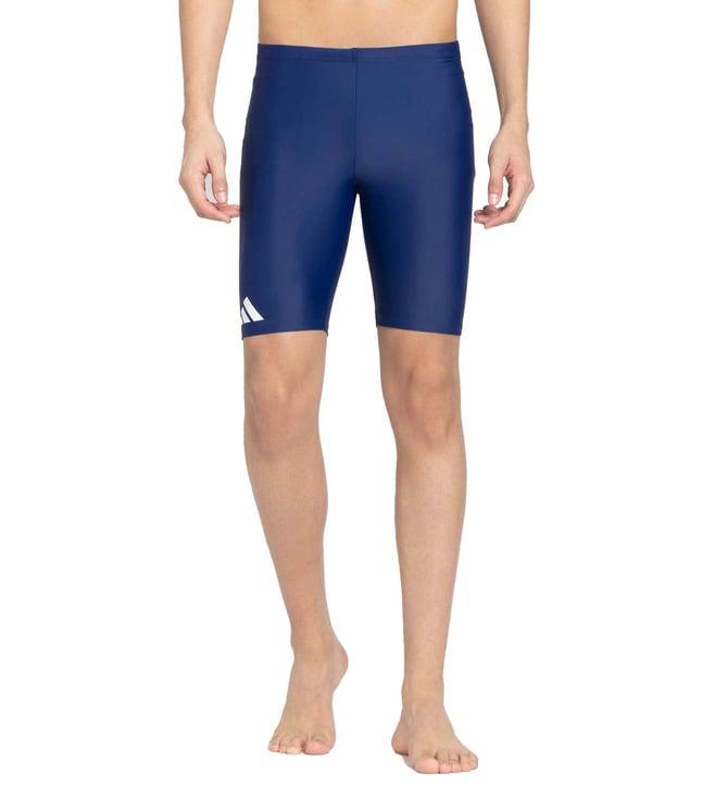 adidas blue logo fitted swim shorts